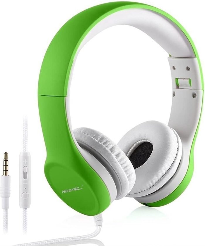 StayPowered Hoofdtelefoon voor Kinderen - Veilig en Comfortabel Luisteren - Volumebegrenzing 85 dB - Shareconnector - Verstelbaar - Geschikt voor iPod/iPad/iPhone/Android - Ideaal voor 2-8 jaar - Groen - Levering Sneller dan Aangegeven!