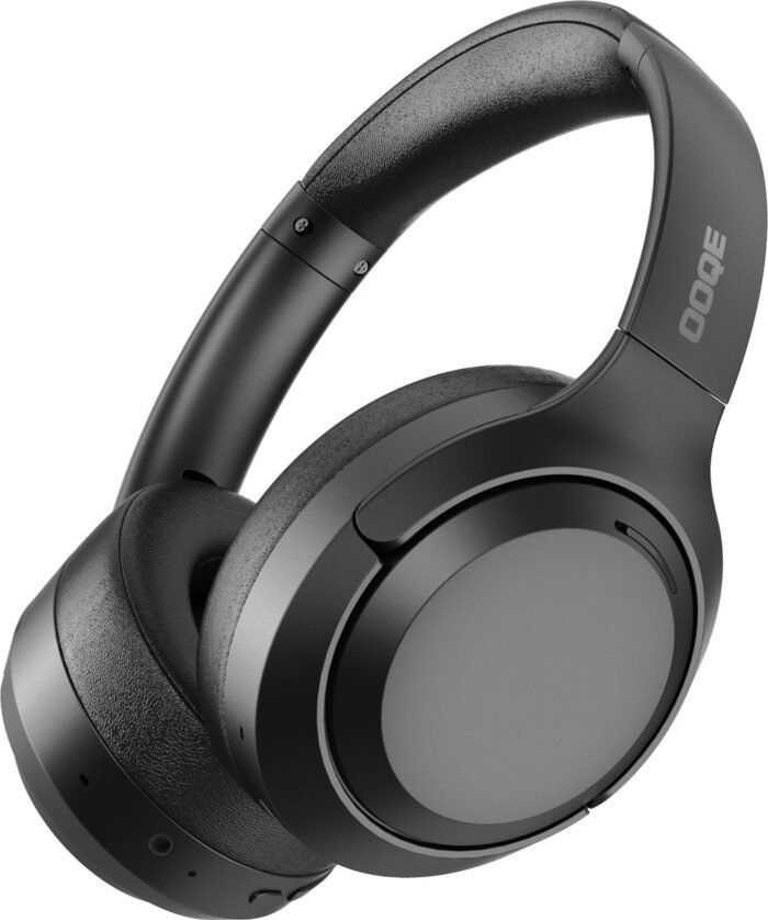 OOQE AX PRO - Draadloze Bluetooth ANC Koptelefoon | Ergonomische Kussens | Geschikt voor Telefoon, TV, Laptop en Tablet | Geschikt voor Sport, Hardlopen en Fietsen | 70 uur batterijduur | Heldere Telefoongesprekken | Zweet- en Waterbestendig | Zwart
