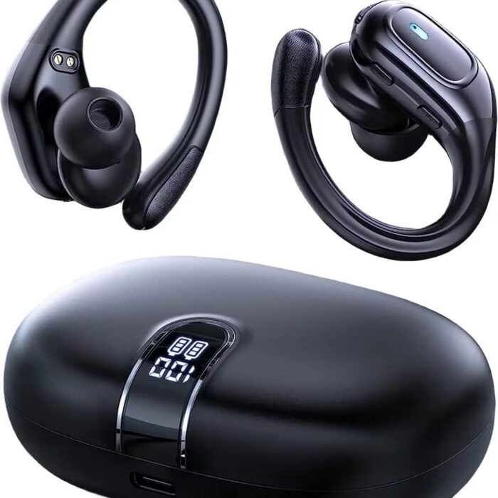 Audrax® Fit Pro Draadloze Sport Oordopjes - 75 uur Speeltijd - Ruisonderdrukking - IPX7 Waterbestendig - Bluetooth - Sport Oortjes - Oortjes Draadloos - Geschikt voor Apple en Android - Zwart