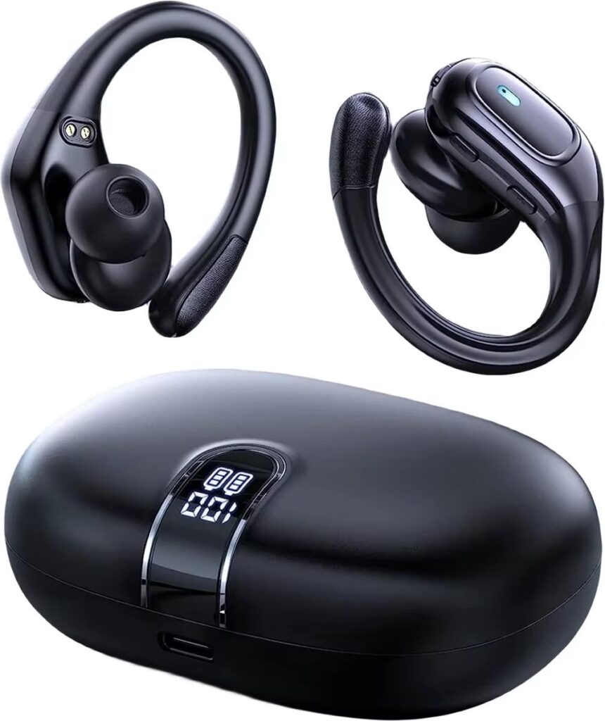Audrax® Fit Pro Draadloze Sport Oordopjes - 75 uur Speeltijd - Ruisonderdrukking - IPX7 Waterbestendig - Bluetooth - Sport Oortjes - Oortjes Draadloos - Geschikt voor Apple en Android - Zwart