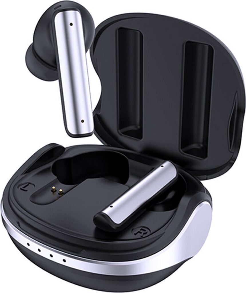 DrPhone Hi-NX Draadloze Bluetooth 5.3 + EDR In-Ear Oordoppen - ANC & ENC Modus - Actieve Ruisonderdrukking - Hifi Bass Geluid - Transparantiemodus + Smart touch control – Zwart