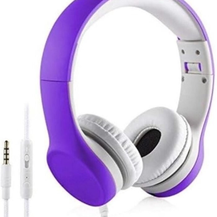 StayPowered Hoofdtelefoon voor Kinderen - Veilig en Comfortabel Luisteren - Volumebegrenzing 85 dB - Shareconnector - Verstelbaar - Geschikt voor iPod/iPad/iPhone/Android - Ideaal voor 2-8 jaar - Paars - Levering Sneller dan Aangegeven!