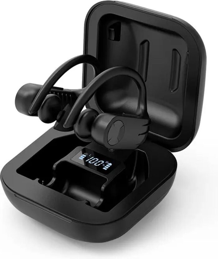 DrPhone DualTune - Draadloze Sport Oordoppen – Bluetooth 5.0 Oordoppen – Met TouchControl – Met VoiceControl – IPX5 Waterdicht - Zwart