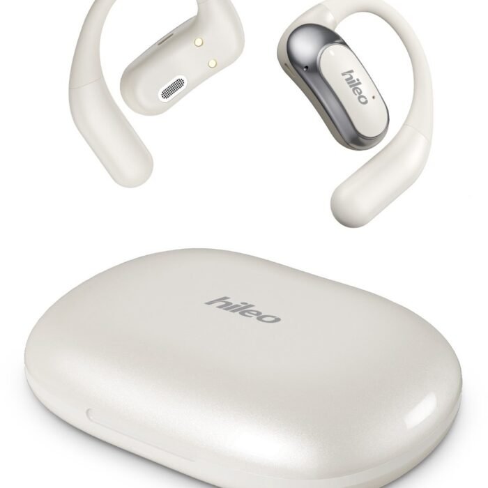 hileo hi95 - Draadloze Oordopjes met Oplaadcase – Beige - Sport - Open-Ear comfort - Bluetooth V5.4 oordopjes – Draadloze oortjes – Geschikt voor IOS/Android