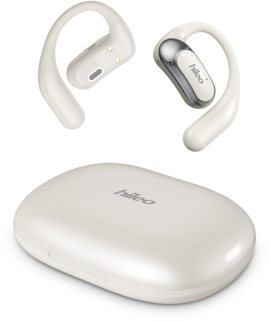 hileo hi95 - Draadloze Oordopjes met Oplaadcase – Beige - Sport - Open-Ear comfort - Bluetooth V5.4 oordopjes – Draadloze oortjes – Geschikt voor IOS/Android