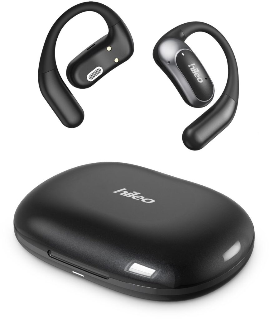 hileo hi95 - Draadloze Oordopjes met Oplaadcase – Zwart - Sport - Open-Ear comfort - Bluetooth V5.4 oordopjes – Draadloze oortjes – Geschikt voor IOS/Android