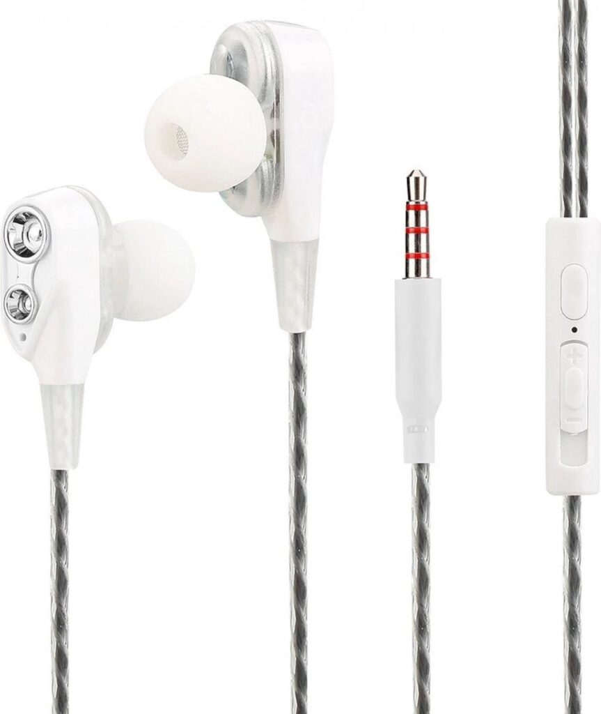 Fontastic 255151 In-Ear Headset - Oordopjes - HD Geluid - Dual Driver - Wit
