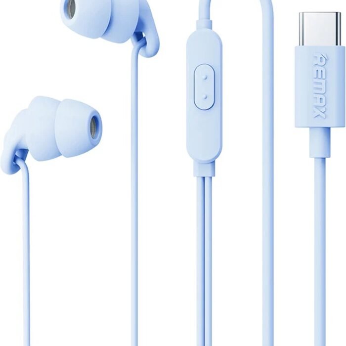 DrPhone SilencePro - Comfortabele USB-C - In-Ear Oordoppen met Passieve Ruisonderdrukking en Kristalhelder Geluid – Blauw