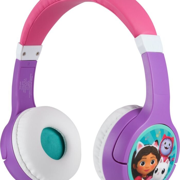 Gabby's Poppenhuis - draadloze kinderkoptelefoon - met volumebegrenzing - lange speeltijd - met extra audiokabel