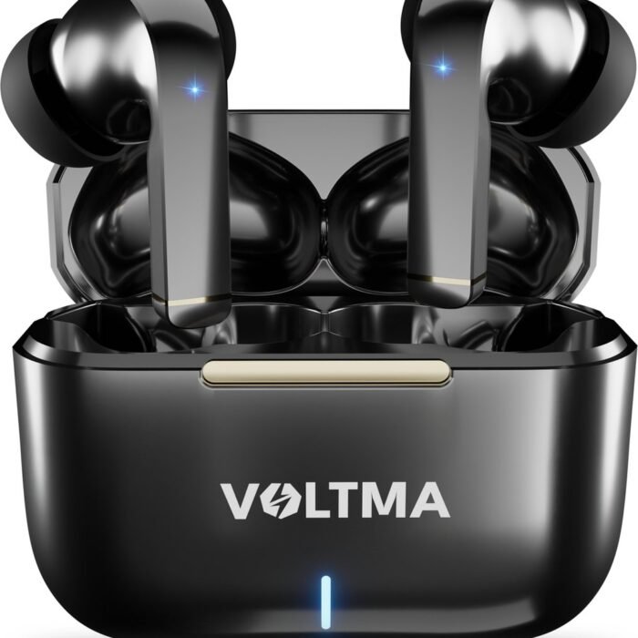 Voltma® Sky Beats Draadloze Oordopjes - Oortjes draadloos - Bluetooth 5.3 - IPX4 waterdicht - ENC Noise cancelling - Earpods - Wireless Earbuds Met 4 Microfoons en 8 uur Speeltijd - Bluetooth Oordopjes Compatibel met IOS en Android (Glanzend Zwart)