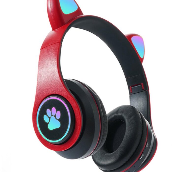 KINSI Bluetooth Gaming Headset - Stylish Kat Oor Design met LED - Verlichting! Perfect voor Meisjes, Compatibel met Alle Apparaten (Tablet / Computer / Telefoon)
