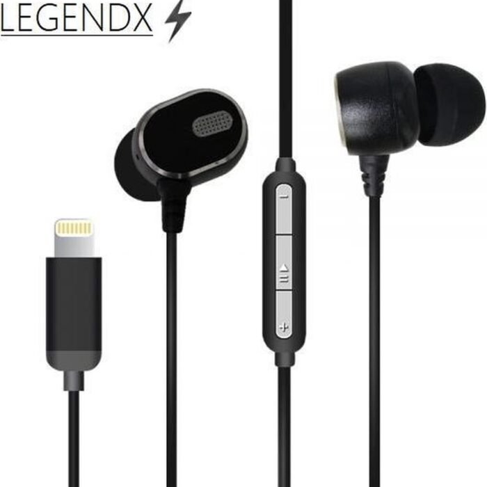 DrPhone LEGENDX A11 - MFI Gecertificeerde In-Ear Oordoppen met Lightning aansluiting - Zwart