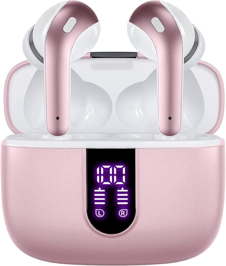 Draadloze hoofdtelefoon met microfoon en touchbediening Roze