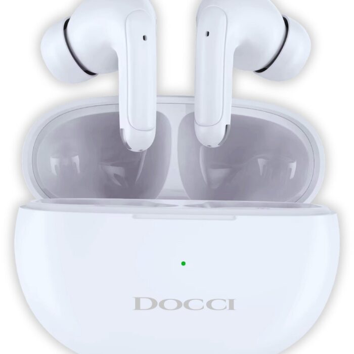 Docci® ANC-Active Noise Cancelling draadloze Oordopjes - Bluetooth Earpods - Draadloze Oortjes - Koptelefoon voor IOS & Android - Draadloze Oordopjes wit