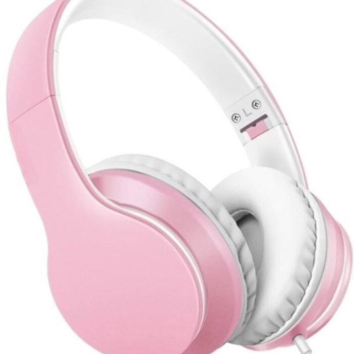 StayPowered Koptelefoon - Ingebouwde Microfoon - Lichtgewicht - Hoogwaardig Materiaal - Ademende Kussens - Roze/Wit - 1,5m lange Snoer - Opvouwbaar en Draagbaar - 3,5mm Aansluiting - Levering Sneller dan Aangegeven!
