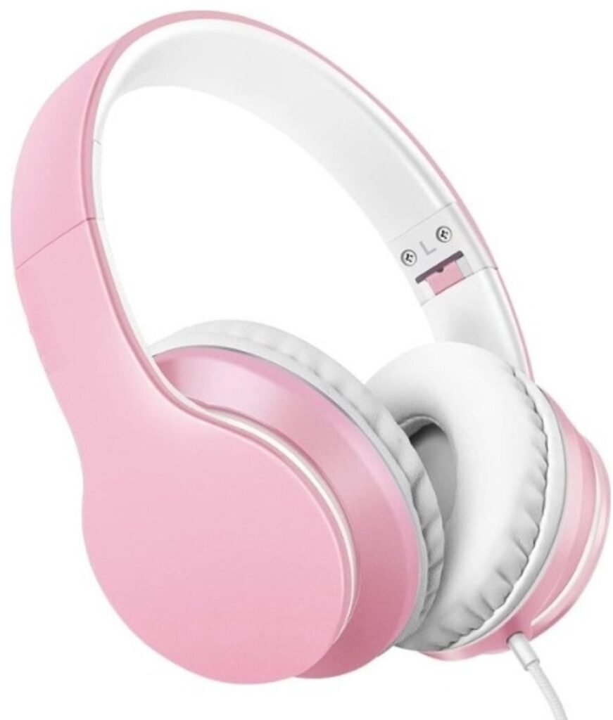StayPowered Koptelefoon - Ingebouwde Microfoon - Lichtgewicht - Hoogwaardig Materiaal - Ademende Kussens - Roze/Wit - 1,5m lange Snoer - Opvouwbaar en Draagbaar - 3,5mm Aansluiting - Levering Sneller dan Aangegeven!