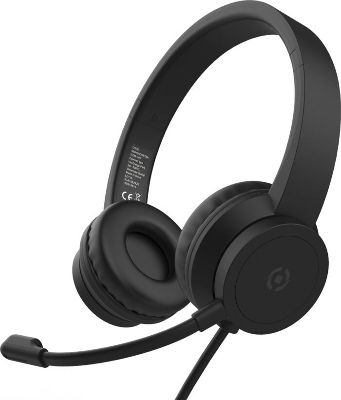 Black Label bedrade hoofdtelefoon met verstelbare microfoon