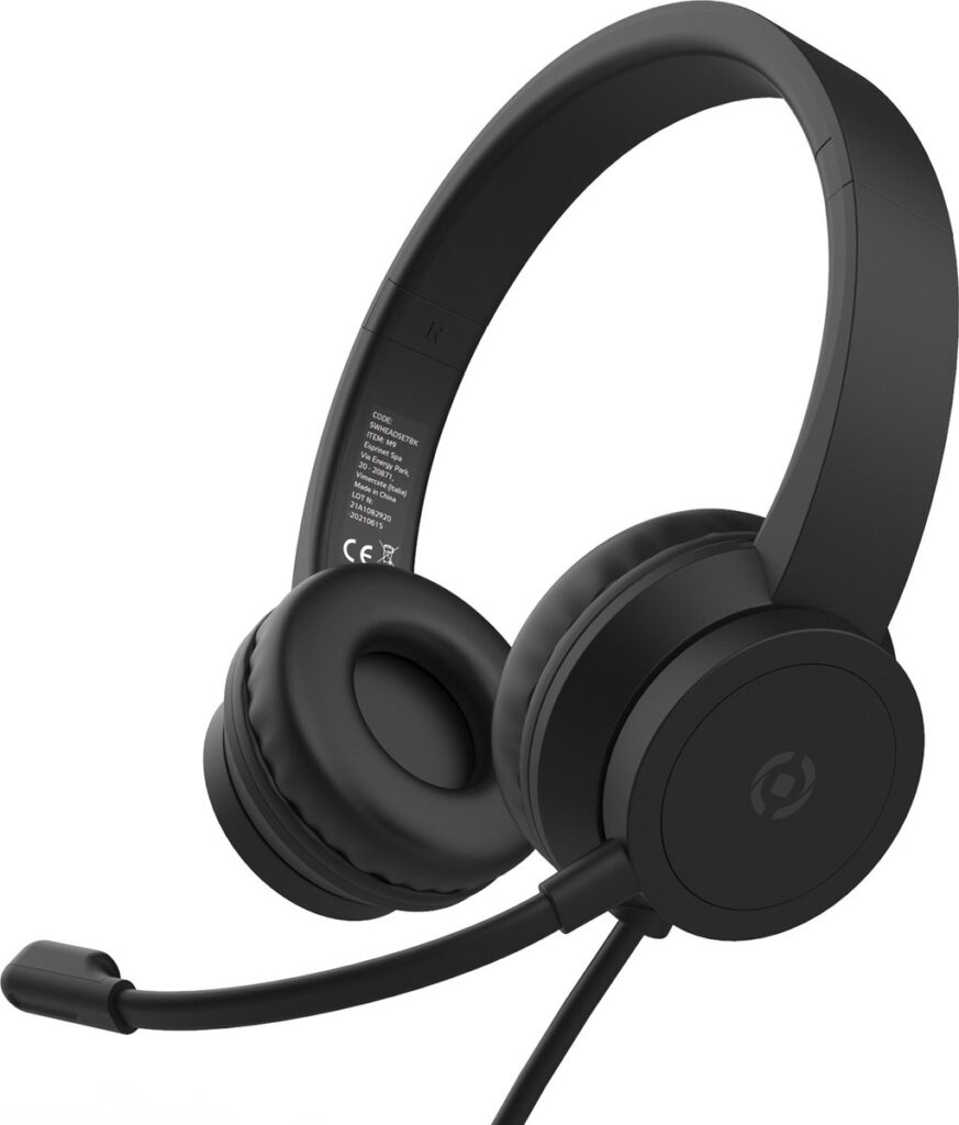 Black Label bedrade hoofdtelefoon met verstelbare microfoon