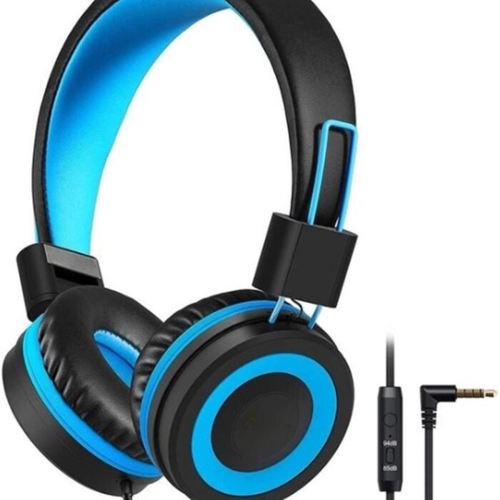 Intelectro Kinderheadset - Veilig, Comfortabel & Meeslepend Geluid voor Jonge Kinderen - Begrensd Volume - Verstelbare Pasvorm - Opvouwbaar Ontwerp - Lichtgewicht en Stijlvol - Blauw/Zwart - Levering Sneller dan Aangegeven!