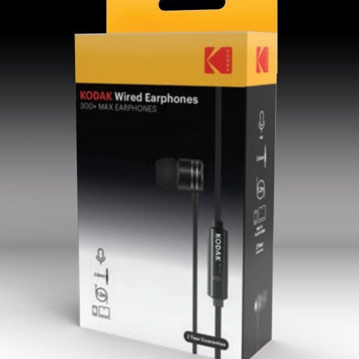 Kodak - 300+ - Max - Wired Earphones - Bedrade Koptelefoon met Microfoon en Afstandsbediening - 3.5MM - 1.2M