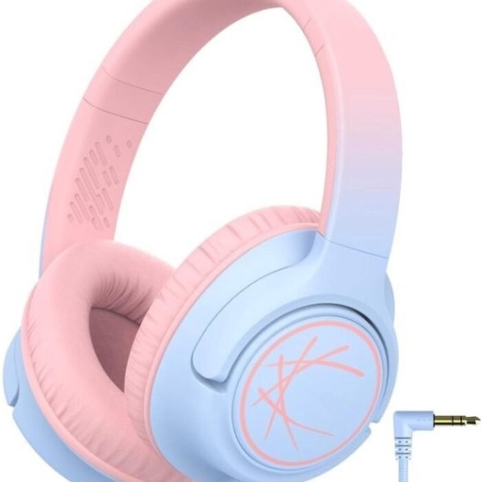 StayPowered Kinderheadset - Gehoorbescherming en Gemoedsrust Gecombineerd! - met Volumebegrenzing - Kristalhelder Stereogeluid - Draaibare Oorschelpen - Verstelbare Hoofdband - Compact Design - Paars/Roze - Levering Sneller dan Aangegeven!