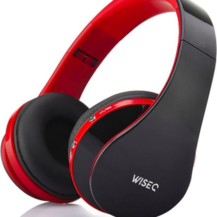 WiseQ Kinderkoptelefoon - Draadloze Koptelefoon Voor Kinderen - Bluetooth 5.0 - Zwart-Rood