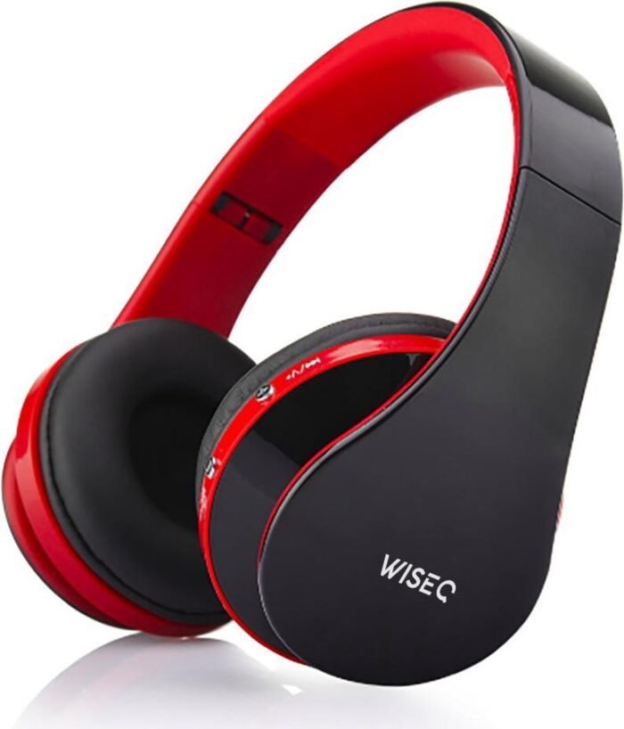 WiseQ Kinderkoptelefoon - Draadloze Koptelefoon Voor Kinderen - Bluetooth 5.0 - Zwart-Rood