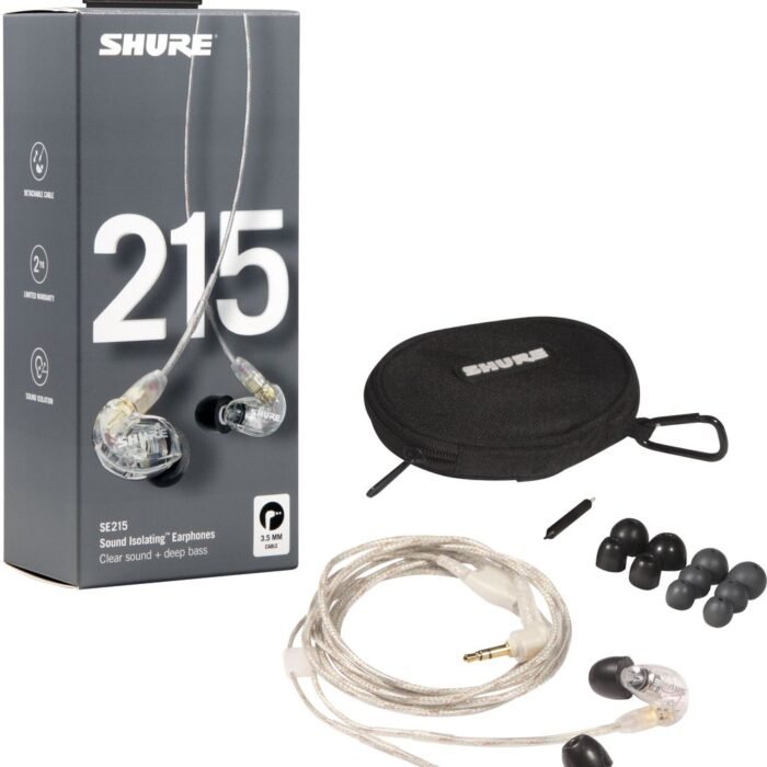 Shure SE215-CL - In ear earphones, single driver, clear