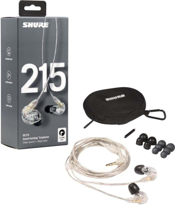 Shure SE215-CL - In ear earphones, single driver, clear