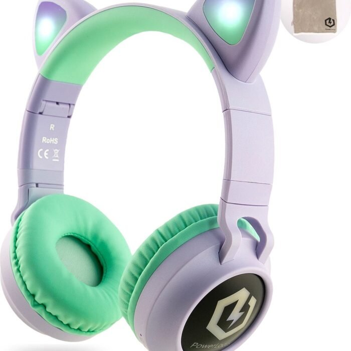 PowerLocus Buddy Draadloze Koptelefoon voor Kinderen - Upgrade Paars/Teal