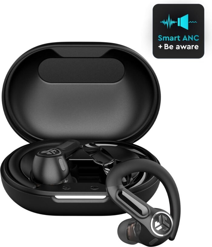 JLAB Epic Sport ANC 3 Draadloze Oordopjes - Oortjes Draadloos – LDAC audio - Hybrid Active Noise Cancelling - 56 uur speeltijd - IP66 Waterbestendig - Aanpasbare EQ3 instellingen - Bluetooth Multipoint - Hardlopen - Zwart