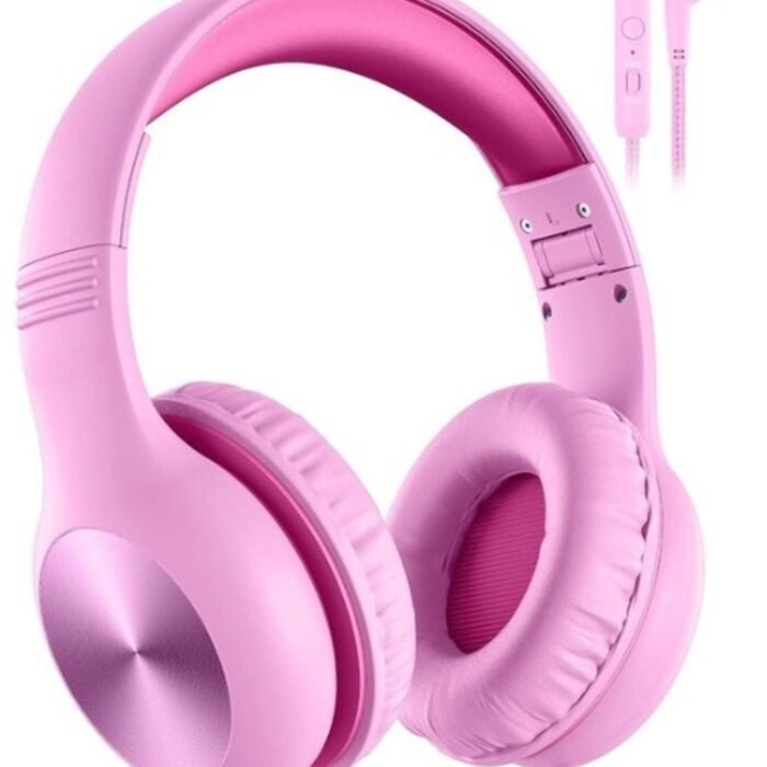 StayPowered Kinderheadset - De Ultieme Veilige en Comfortabele Hoofdtelefoon voor Kinderen - Hoge Audio Kwualiteit - Ingebouwde Volumeregelaar - Verstelbare en Opvouwbaar Ontwerp - Compact Ontwerp - Roze - Levering Sneller dan Aangegeven