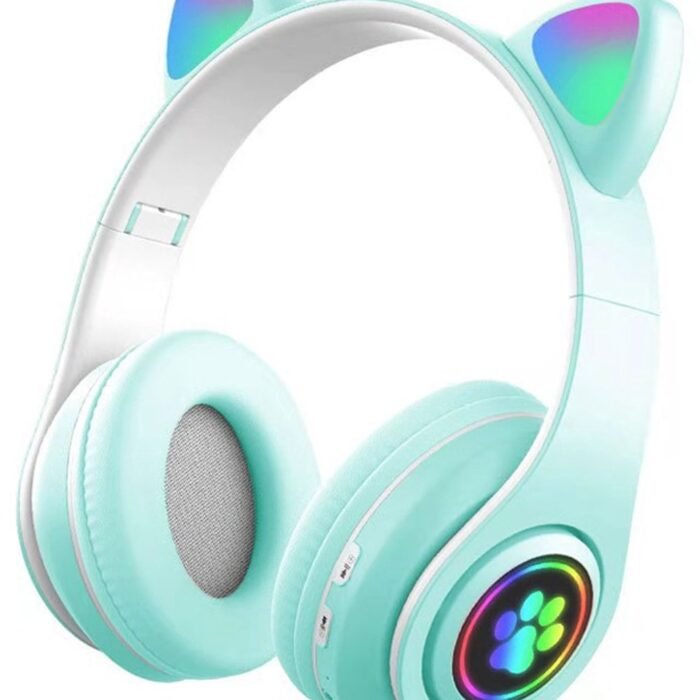 KINSI Bluetooth Gaming Headset - Stylish Kat Oor Design met LED - Verlichting! Perfect voor Meisjes, Compatibel met Alle Apparaten (Tablet / Computer / Telefoon)
