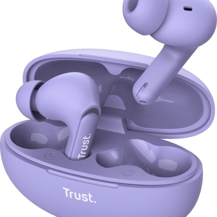 Trust Yavi Bluetooth Earbuds - Volledig Draadloze Oordopjes met Noise-Cancelling Microfoons - Paars