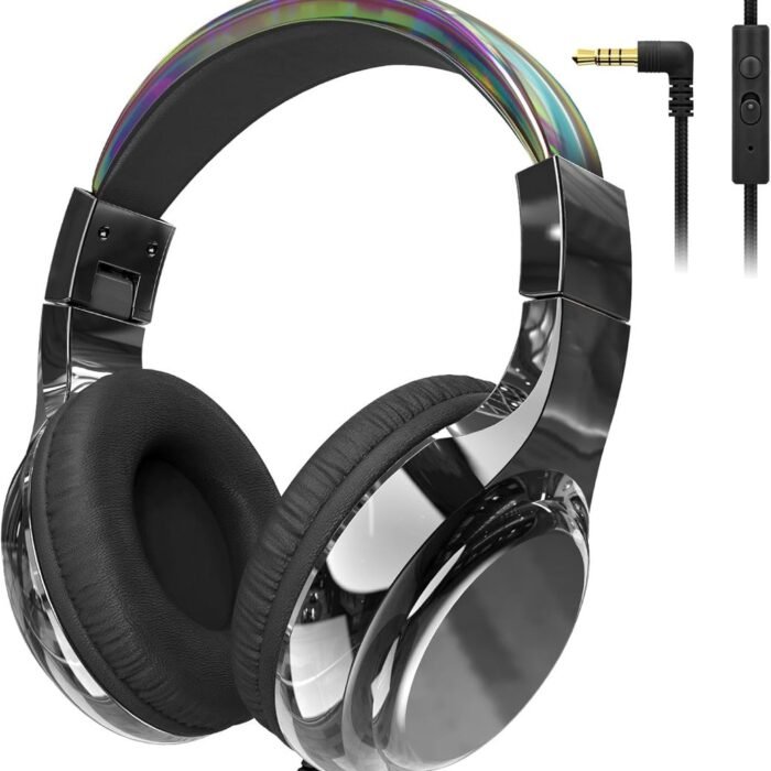 StayPowered Kinderkoptelefoon - Veilig & Comfortabel Luisteren - Volumebegrenzing 85/94 dB - Verstelbaar & Opvouwbaar - Zachte Over-Ear Kussens - Ingebouwde Microfoon - 3.5 mm Aansluiting - Zwart - Levering Sneller dan Aangegeven!