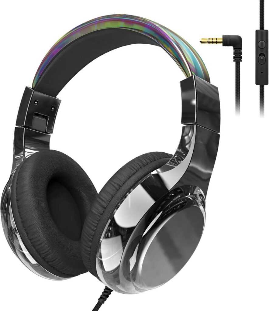 StayPowered Kinderkoptelefoon - Veilig & Comfortabel Luisteren - Volumebegrenzing 85/94 dB - Verstelbaar & Opvouwbaar - Zachte Over-Ear Kussens - Ingebouwde Microfoon - 3.5 mm Aansluiting - Zwart - Levering Sneller dan Aangegeven!