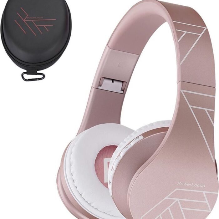 PowerLocus P1 Bluetooth Koptelefoon – Draadloos – Over Ear – Met Microfoon – Inklapbaar - incl. Hoes – Rose Gold (PL Line Collectie)