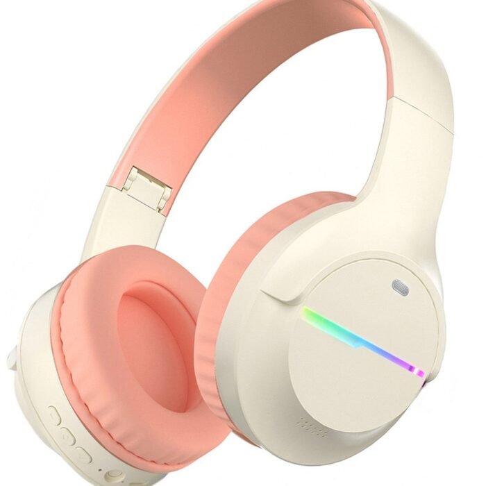 KINSI Draadloze Gaming Headset met RGB-Verlichting - Bluetooth Hoofdtelefoon voor Gamen & Sport, HIFI Geluid