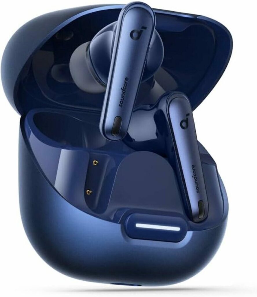 soundcore by Anker Liberty 4 NC Draadloze Oordopjes Blauw - Earbuds - Active Noise Cancelling tot 98.5%, Multipoint Connection, 50 uur accuduur, Bluetooth 5.3, IPX4 spatwaterbestendig, HiRes Certified