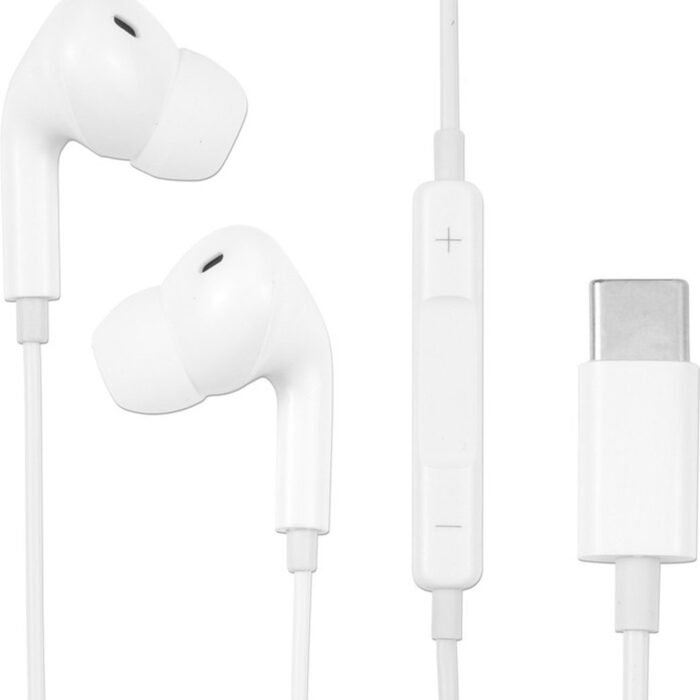 Provium - Oortjes met USB-C aansluiting - In-Ear Oordopjes met draad en microfoon - Headset geschikt voor o.a. Telefoon en Laptop - wit