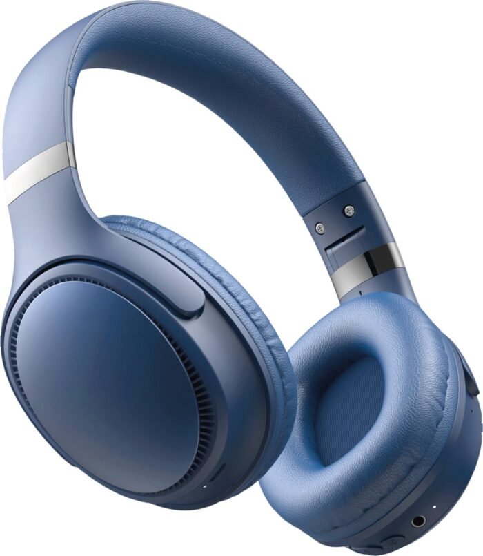 Koptelefoon Bluetooth - Draadloze Koptelefoon - Koptelefoon Draadloos met Microfoon - 55+ Uur Batterijduur - Over Ear - Passieve Noise Cancelling - Inklapbaar - Blauw