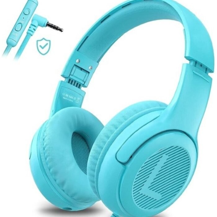 StayPowered Kinderheadset - Veilige, Comfortabele en Duurzame Hoofdtelefoon met Volumebegrenzing! - Compact Design - Hoogwaardige Geluid - HD Microfoon - Ingebouwde Volumebegrenzer - Opvouwbaar - Blauw- Levering Sneller dan Aangegeven!