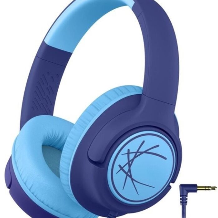 StayPowered Kinderheadset - Gehoorbescherming en Gemoedsrust Gecombineerd! - met Volumebegrenzing - Kristalhelder Stereogeluid - Draaibare Oorschelpen - Verstelbare Hoofdband - Compact Design - Donkerblauw - Levering Sneller dan Aangegeven!