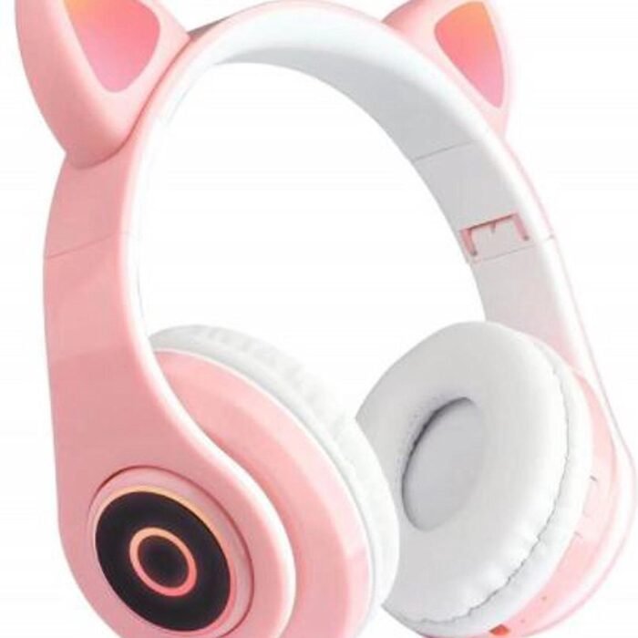 kinder koptelefoon kitty cat roze met led oortjes