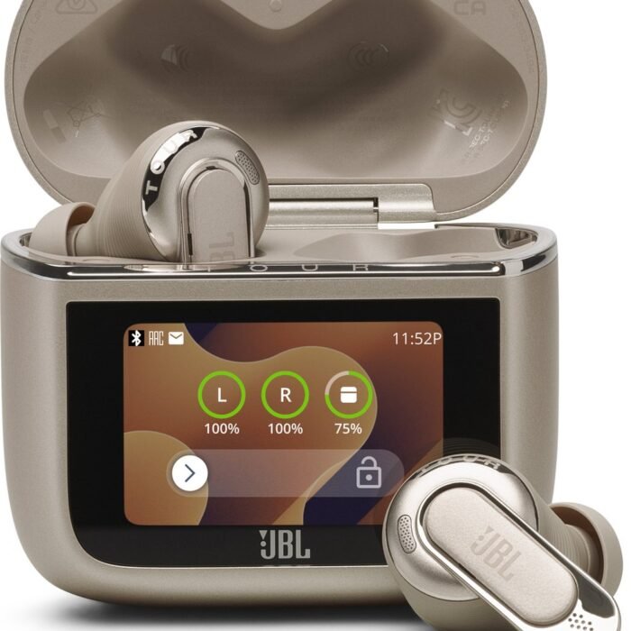 JBL Tour Pro 3 - Volledig draadloze noise-cancelling oordopjes met Smart Charging Case - Latte