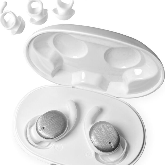 Kleine Slaap Oordopjes Bluetooth in 3 Maten (S/M/L) - Slaap Koptelefoon - Oordopjes Slapen - Oordoppen Slapen - Draadloze Oordopjes - In-Ear - Sleep Plugs - Kleinste Oortjes - Geschikt voor elke laptop en smartphone - 2.9 Gram - Wit - Bonuze