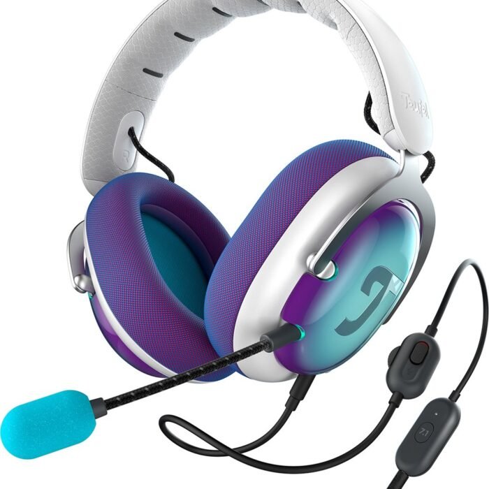 Teufel ZOLA - Bedrade over-ear gaming headset - Home-office - 7.1 binaurale surround sound - Light Grey Grape & Aqua