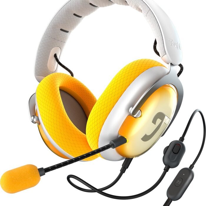 Teufel ZOLA - Bedrade over-ear gaming headset - Home-office - 7.1 binaurale surround sound - Light Grey Golden Amber