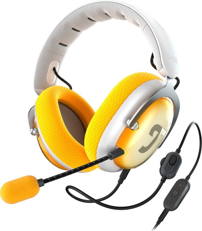 Teufel ZOLA - Bedrade over-ear gaming headset - Home-office - 7.1 binaurale surround sound - Light Grey Golden Amber