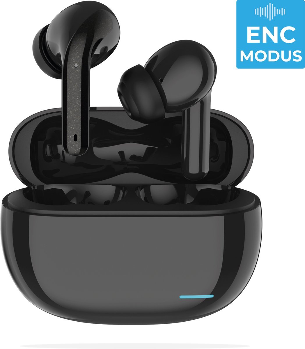 Nubex® Draadloze Oordopjes met Oplaadcase - Bluetooth 5.3 - Oordopjes Draadloos - Sport Earbuds - ENC - Oortjes draadloos - Zwart